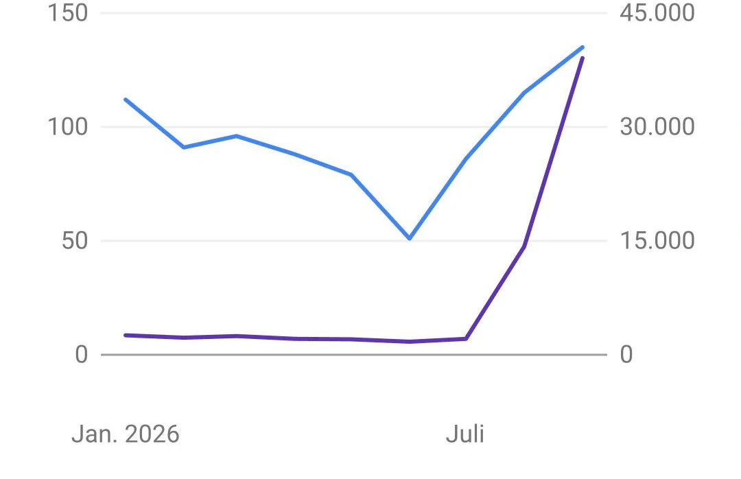 Google Search Console, jd-homes.de: Gesamt
