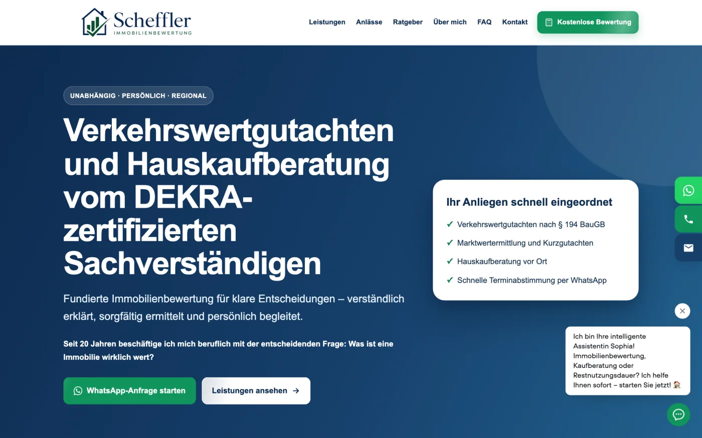 Website von Gutachten Scheffler