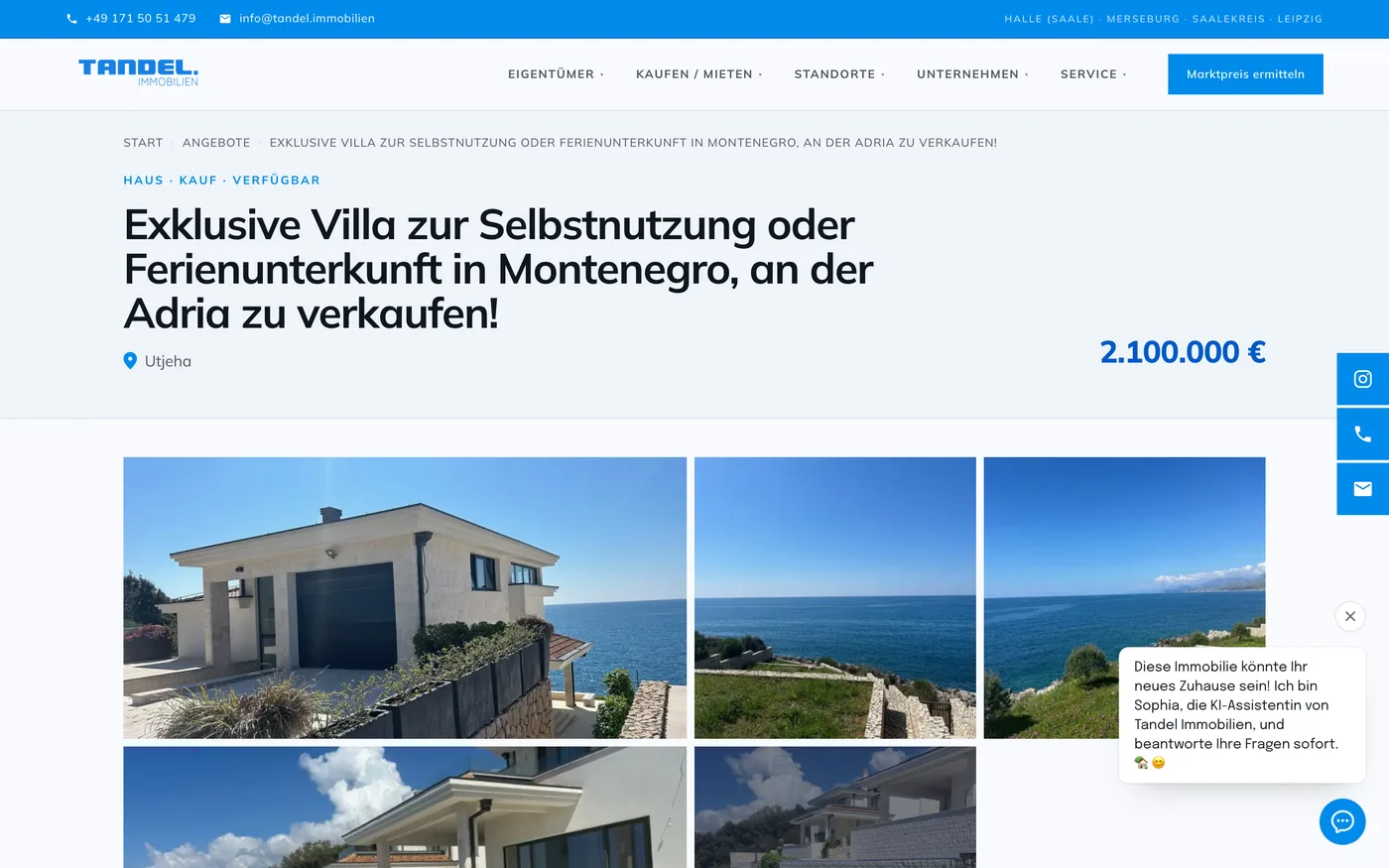 Exposé-Ansicht auf der Website